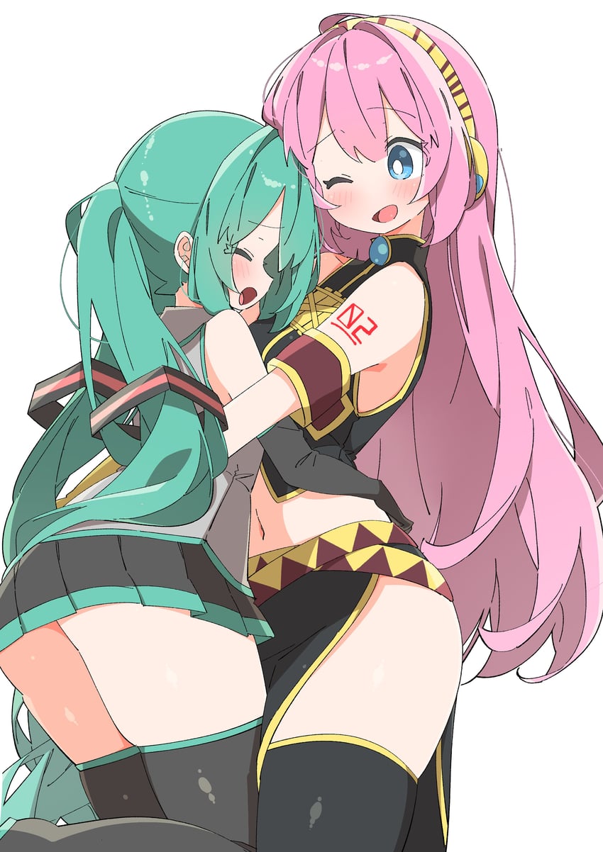 hatsune miku and megurine luka (vocaloid) drawn by uruti_2388