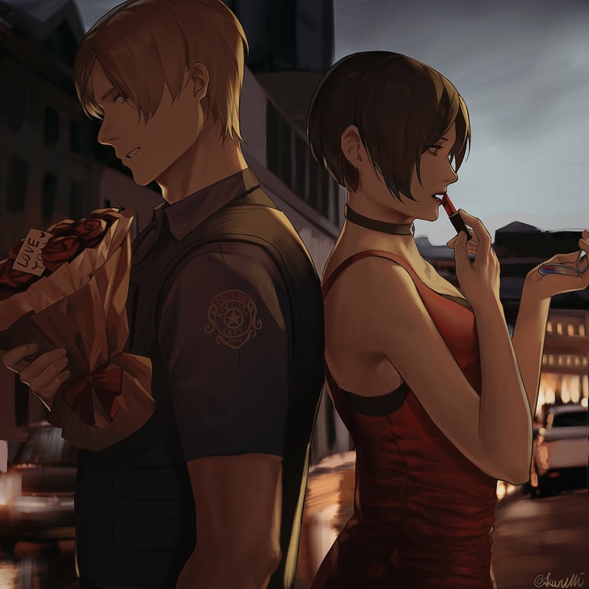 leon s. kennedy and ada wong (resident evil and 1 more) drawn by kurumi031212