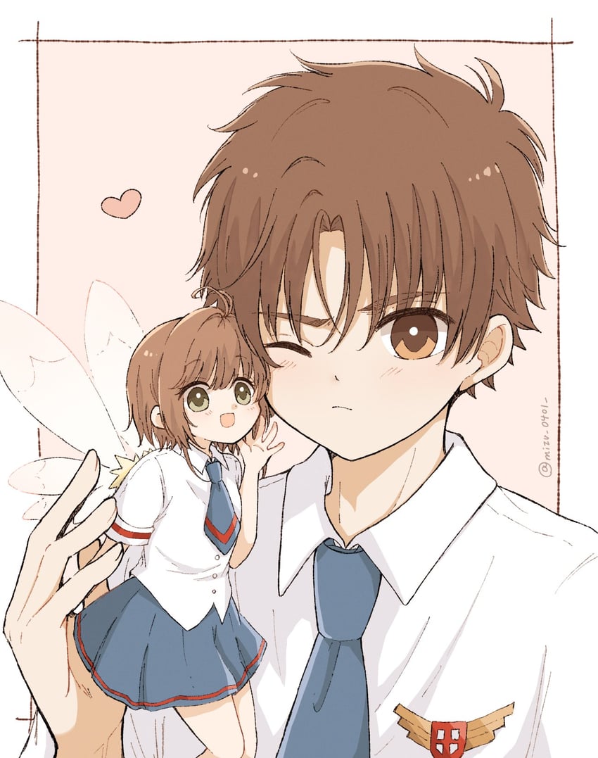 kinomoto sakura and li syaoran (cardcaptor sakura) drawn by mizu_0401