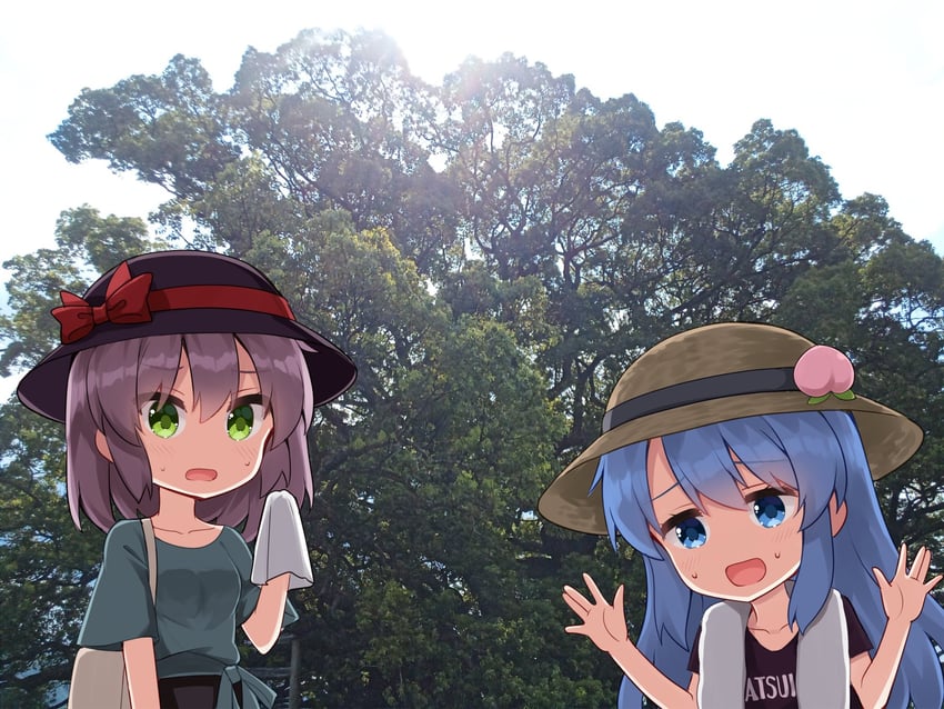 hinanawi tenshi and nagae iku (touhou) drawn by ruu_(tksymkw)