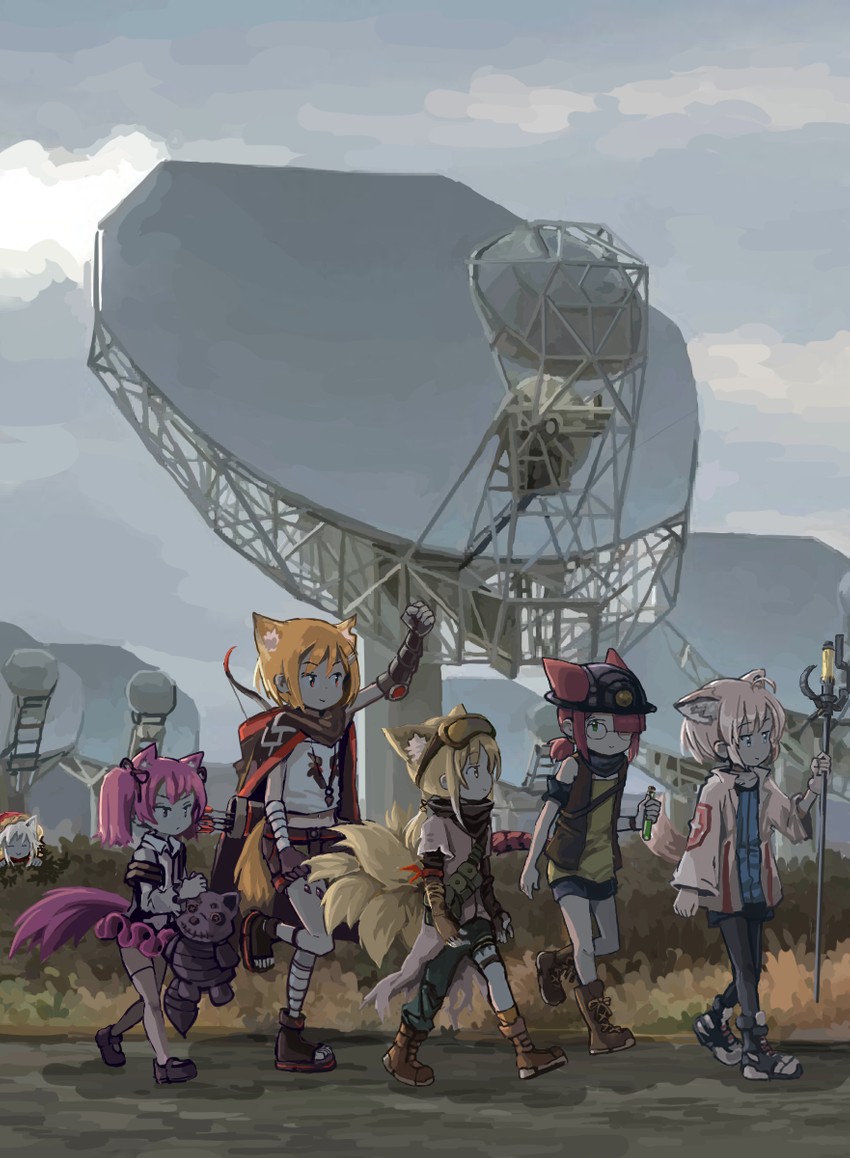 suzuran, sussurro, projekt red, shamare, vermeil, and 2 more (arknights) drawn by sixten