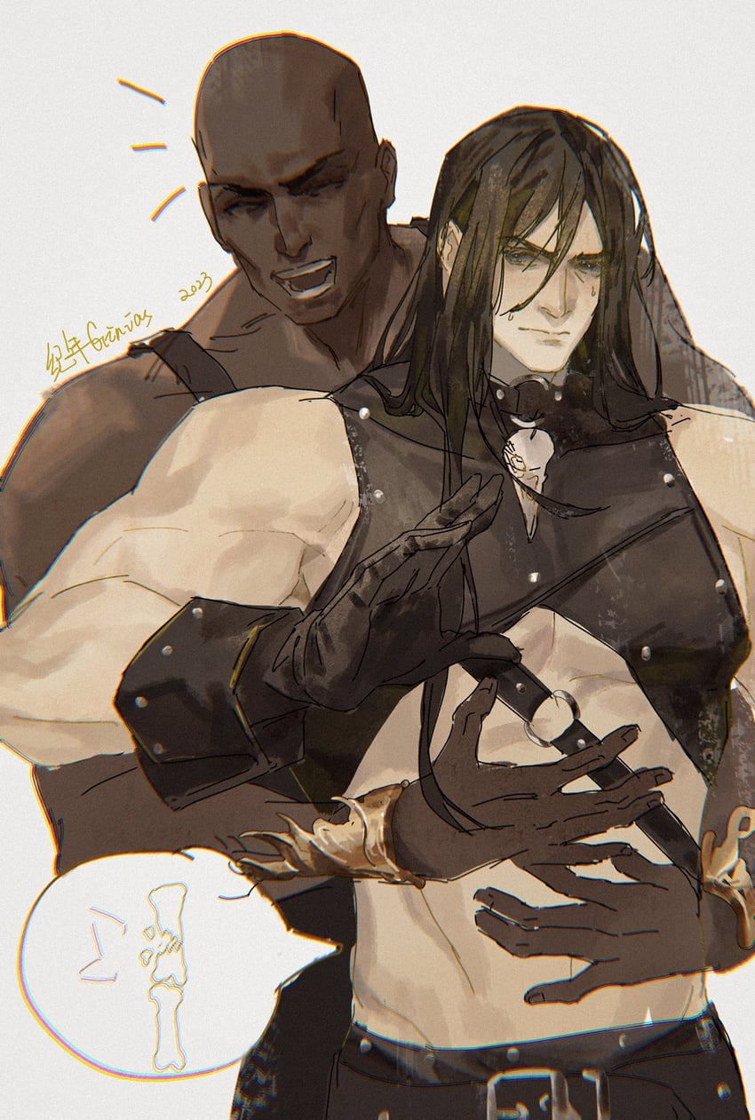 corvus corax and vulkan (warhammer 40k) drawn by ginias
