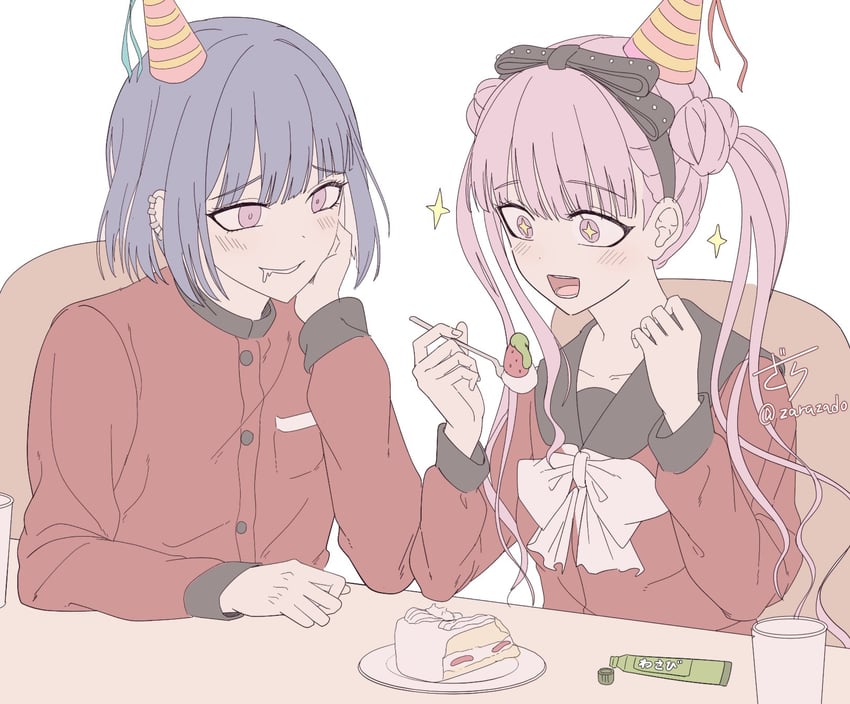 tsukumo kako and tsukumo ima (the hundred line -last defense academy-) drawn by zarazado