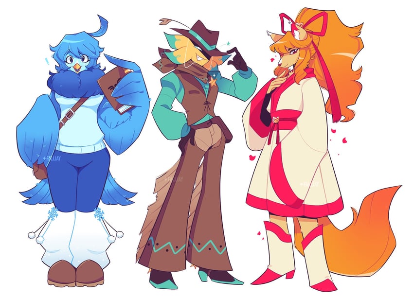 ceroba, starlo, and martlet (undertale and 1 more) drawn by falliay
