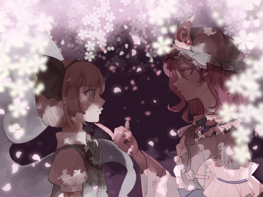 konpaku youmu and saigyouji yuyuko (touhou) drawn by kerok_(joniko1110)