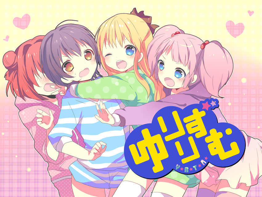 toshinou kyouko, akaza akari, funami yui, and yoshikawa chinatsu (yuruyuri) drawn by kosuzume