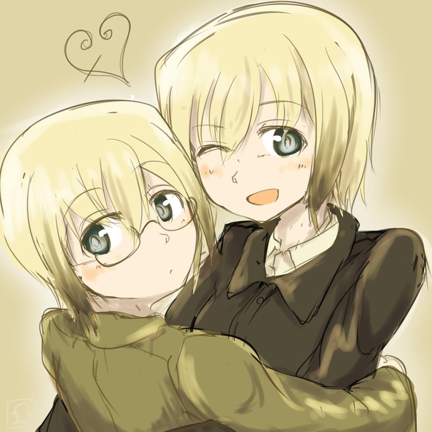 erica hartmann and ursula hartmann (world witches series and 2 more) drawn by pondo_(peng-model)