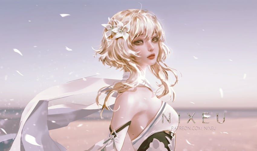 lumine (genshin impact) drawn by nixeu