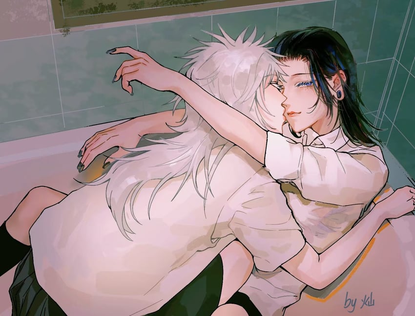 gojou satoru and getou suguru (jujutsu kaisen) drawn by bb00900216