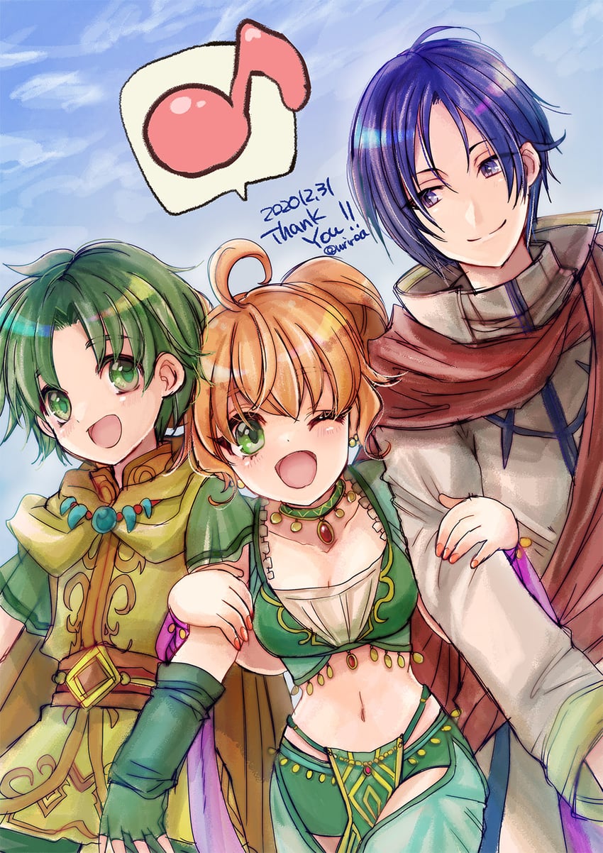 larum, lugh, and saul (fire emblem and 1 more) drawn by urihara84