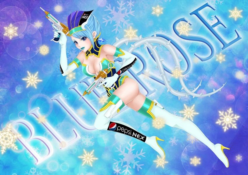 karina lyle and blue rose (tiger & bunny) drawn by mikankoo