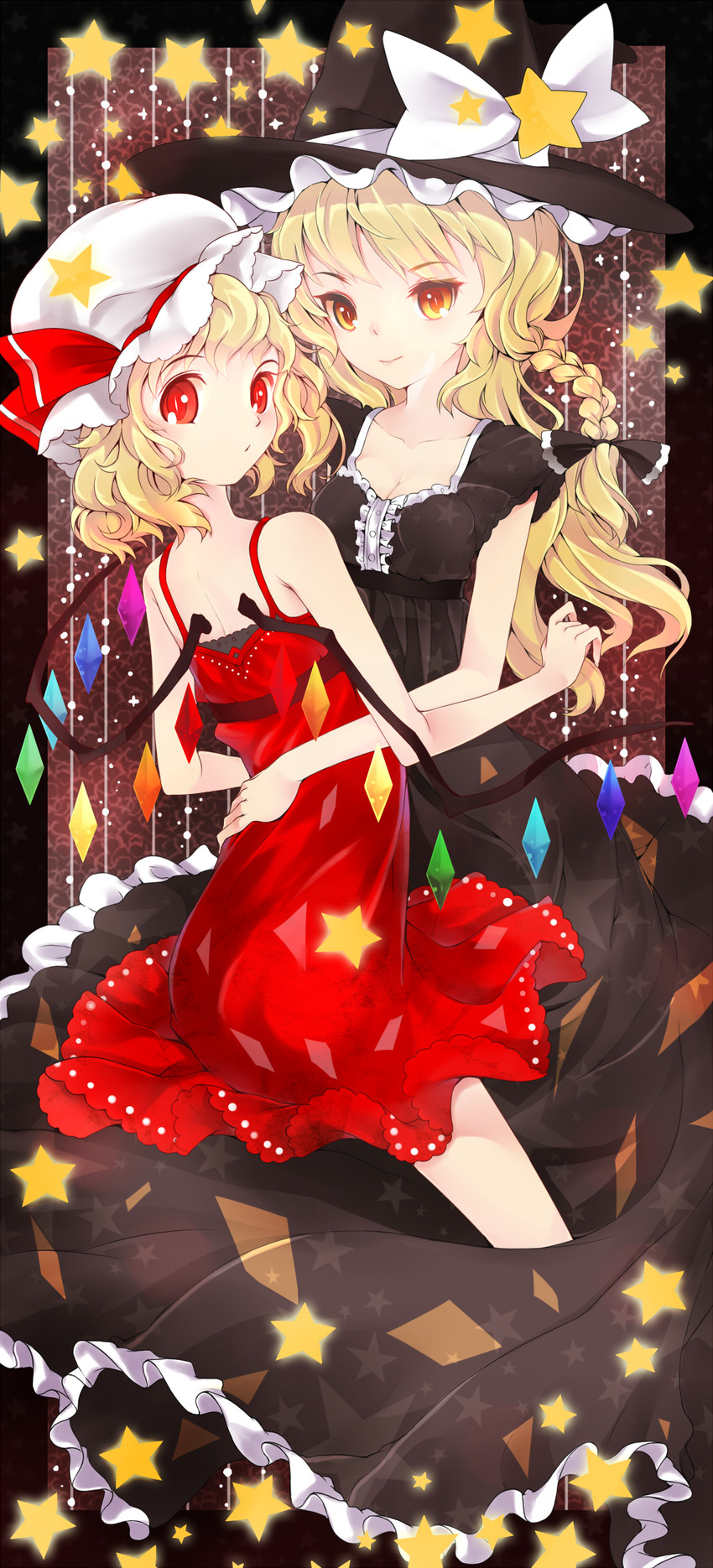 kirisame marisa and flandre scarlet (touhou) drawn by hoshi_usagi