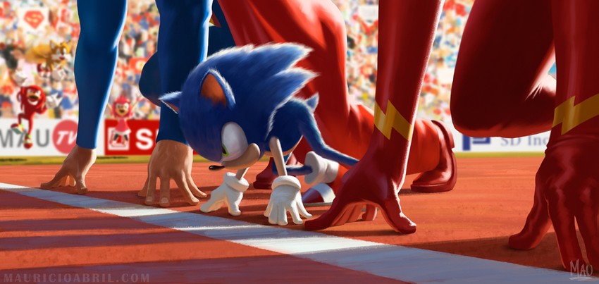 sonic the hedgehog, amy rose, tails, knuckles the echidna, superman, and 1 more (sonic and 2 more) drawn by mauricio_abril
