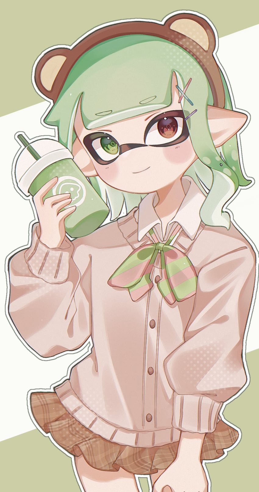inkling player character and inkling girl (splatoon and 1 more) drawn by yn_uo0