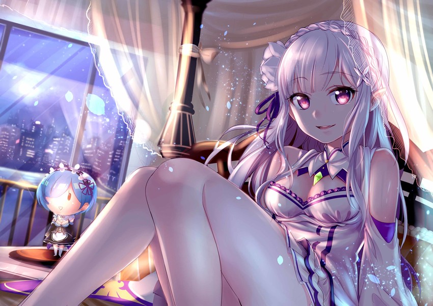 rem and emilia (re:zero kara hajimeru isekai seikatsu) drawn by gou_d