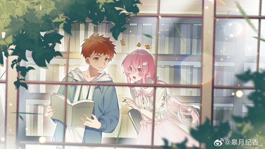 emiya shirou and momomiya shizuku (original and 2 more)