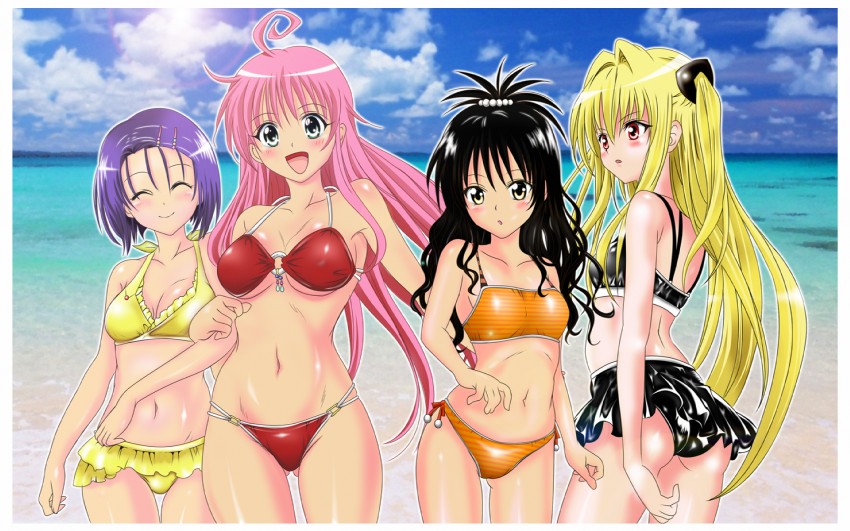 konjiki no yami, yuuki mikan, lala satalin deviluke, and sairenji haruna (to love-ru)
