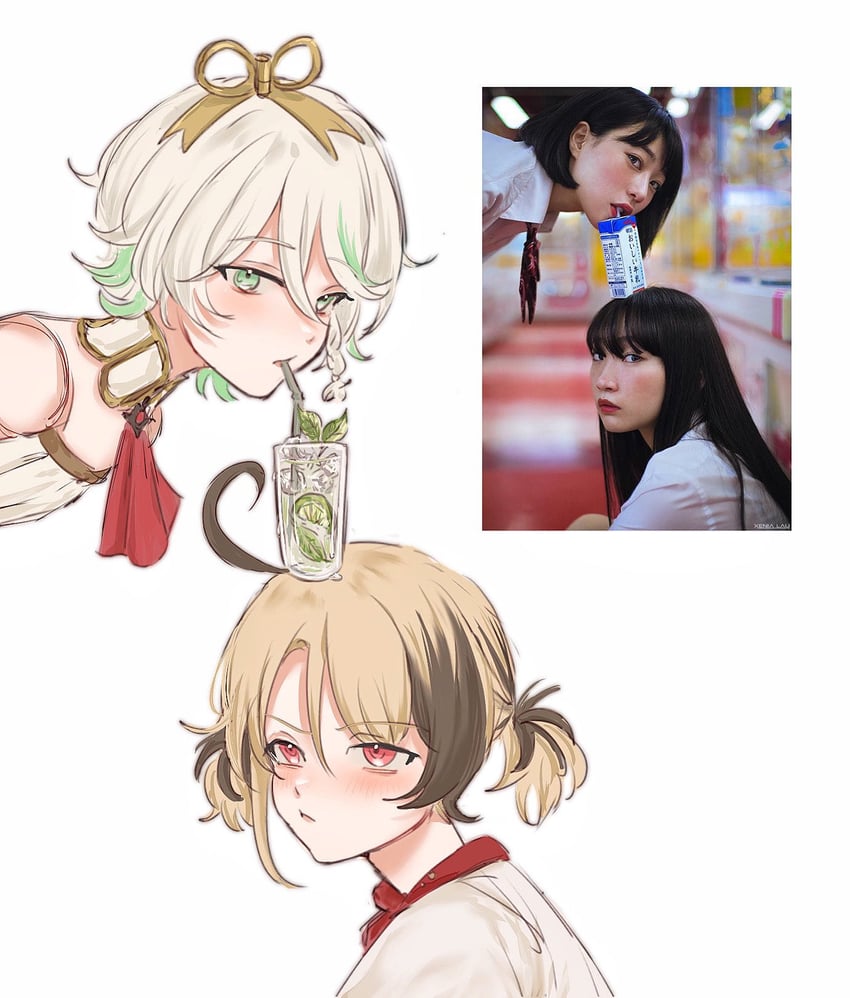 gigi murin and cecilia immergreen (hololive and 1 more) drawn by happy_(yppah1060)