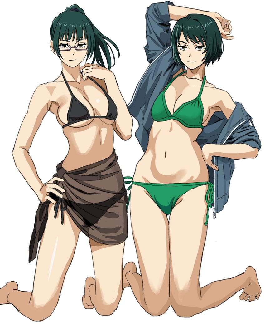 zen'in maki and zen'in mai (jujutsu kaisen) drawn by shiren_(ourboy83)