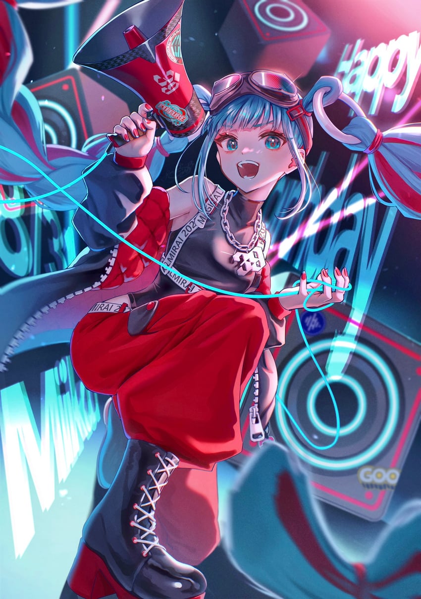 hatsune miku and magical mirai miku (vocaloid and 1 more) drawn by satori_suzuha