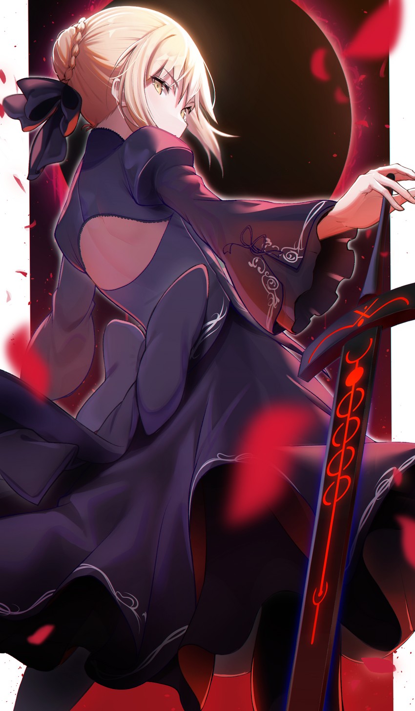 artoria pendragon and saber alter (fate and 2 more) drawn by takom