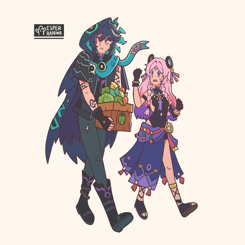 citlali and ororon (genshin impact) drawn by esperhaniwa