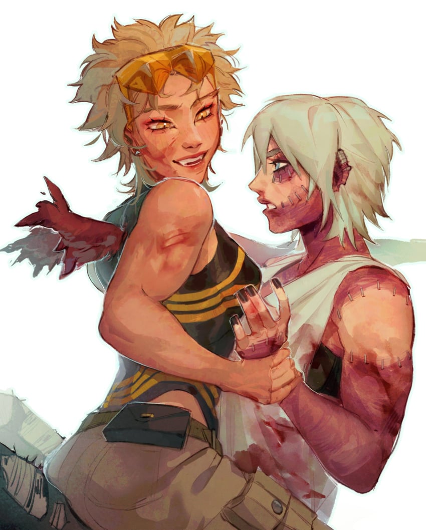 hawks and dabi (boku no hero academia) drawn by 2400db
