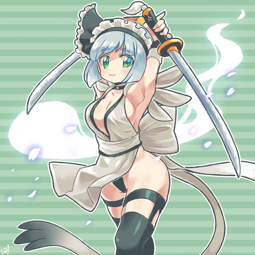 konpaku youmu and iroha (touhou and 1 more) drawn by pmx