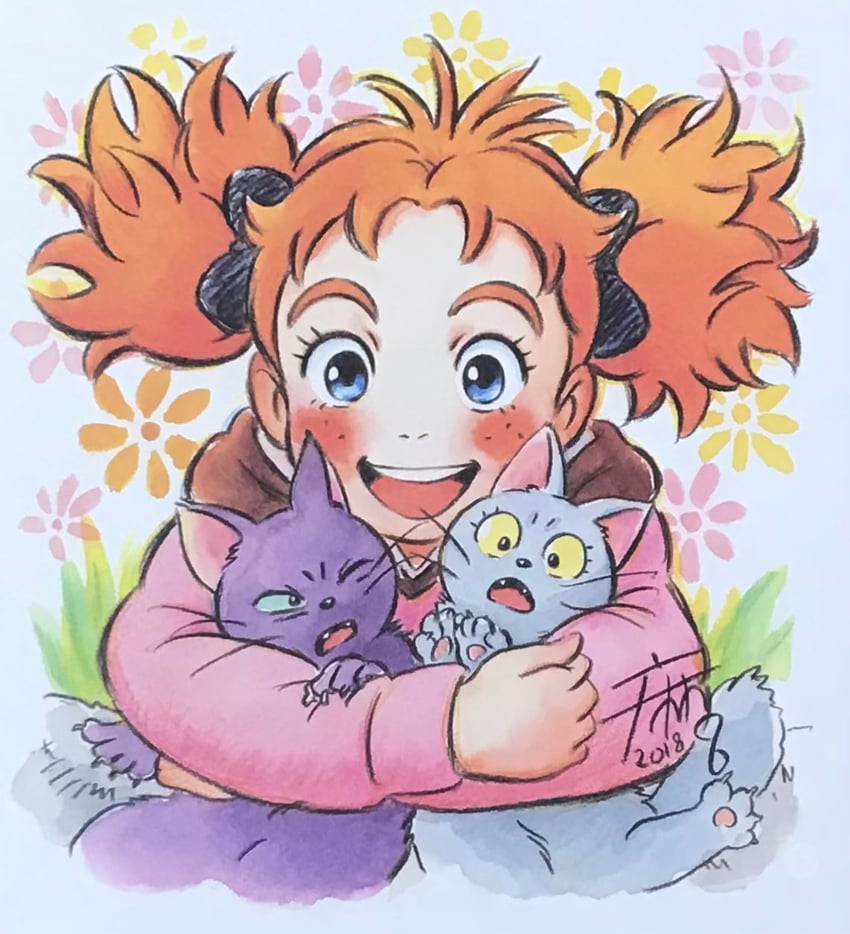 mary, tib, and gib (mary to majo no hana) drawn by maroyonebayashi