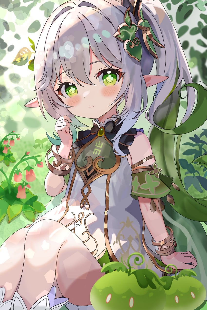 nahida, slime, and dendro slime (genshin impact) drawn by kotohaneko_0307