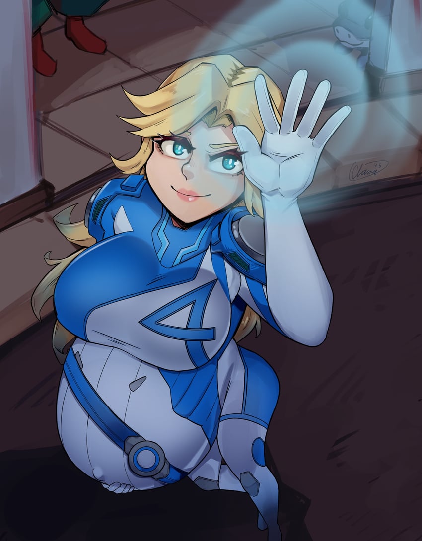 sue storm and jeff the land shark (marvel and 2 more) drawn by claraspregs