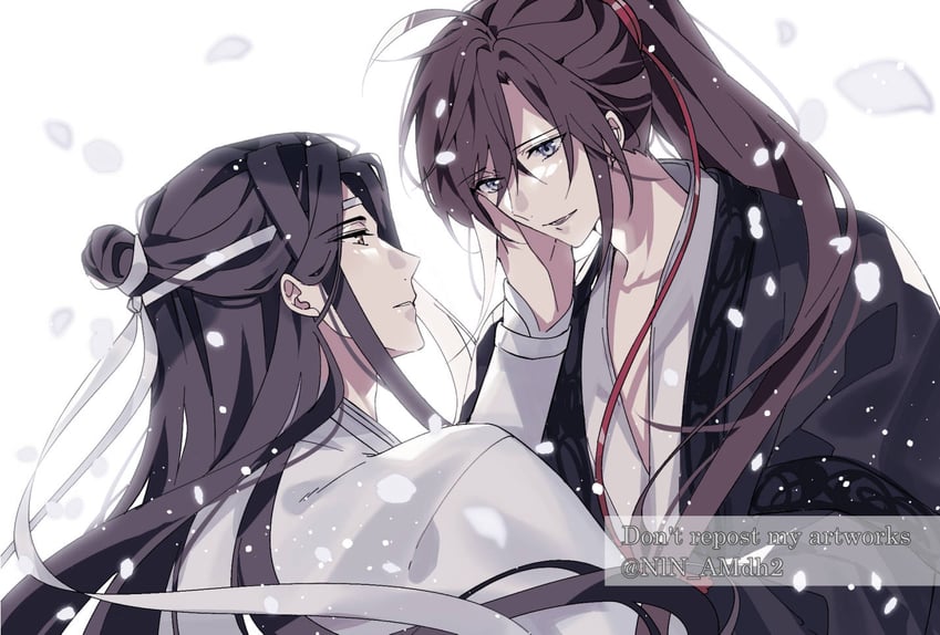 wei wuxian and lan wangji (modao zushi) drawn by hyottokoane