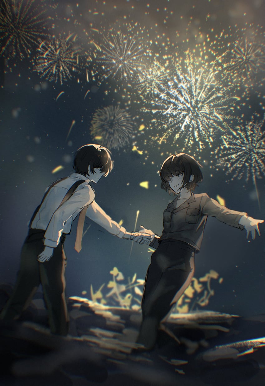 yi sang and dongbaek (project moon and 1 more) drawn by hasugu