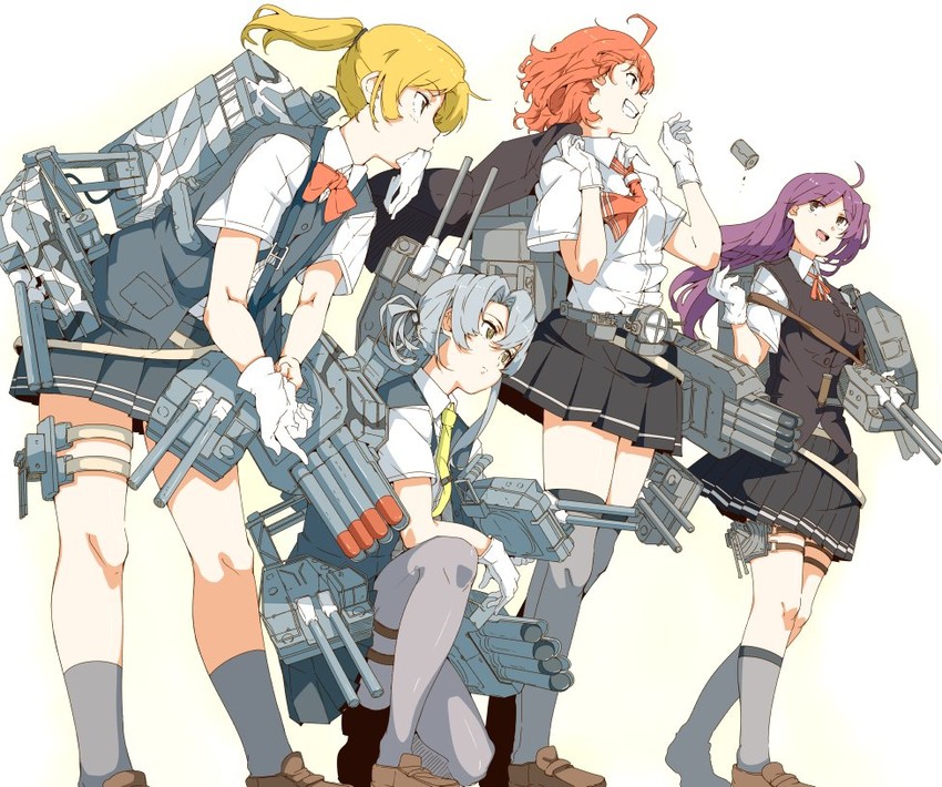 hagikaze, arashi, maikaze, and nowaki (kantai collection) drawn by ninimo_nimo