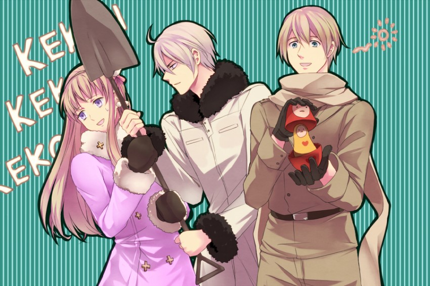 belarus, ukraine, and russia (axis powers hetalia) drawn by oosugi_michiko