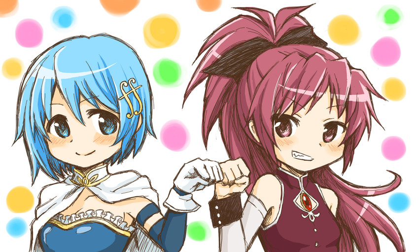 miki sayaka and sakura kyoko (mahou shoujo madoka magica) drawn by aebj