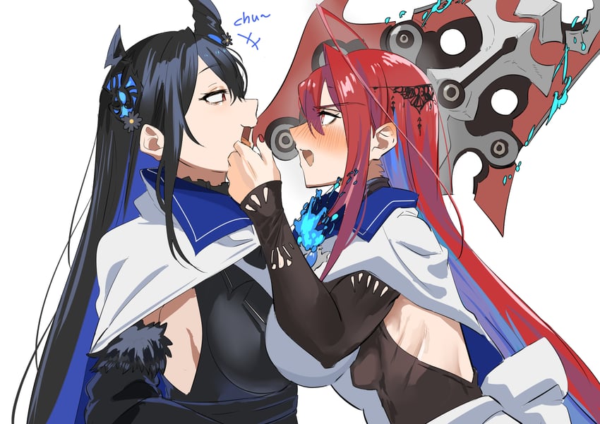 nerissa ravencroft and elizabeth rose bloodflame (hololive and 2 more) drawn by set7