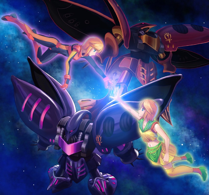 puru two, elpeo puru, and qubeley mk ii (gundam and 1 more) drawn by tsukikanade