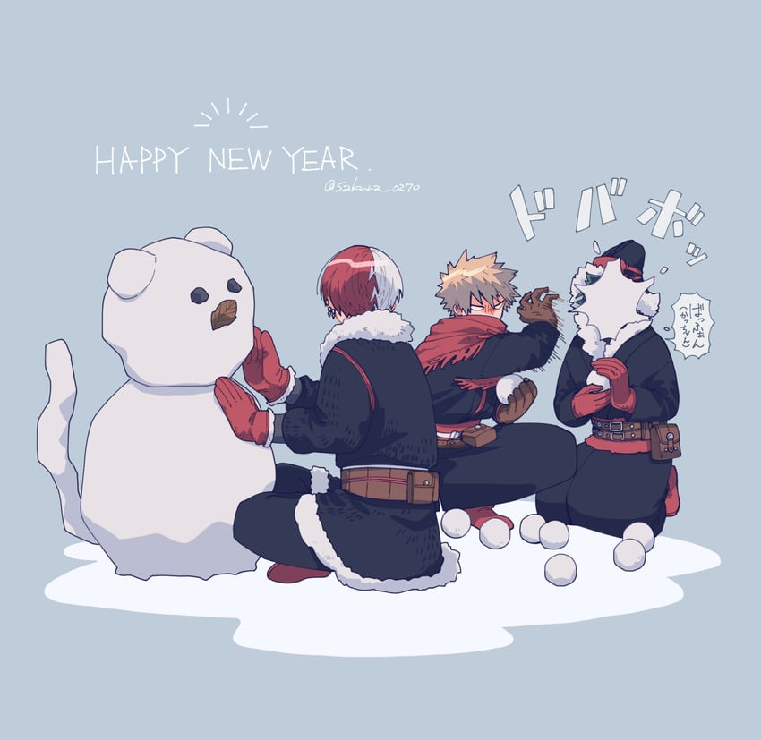midoriya izuku, bakugou katsuki, and todoroki shoto (boku no hero academia) drawn by sakura_0270