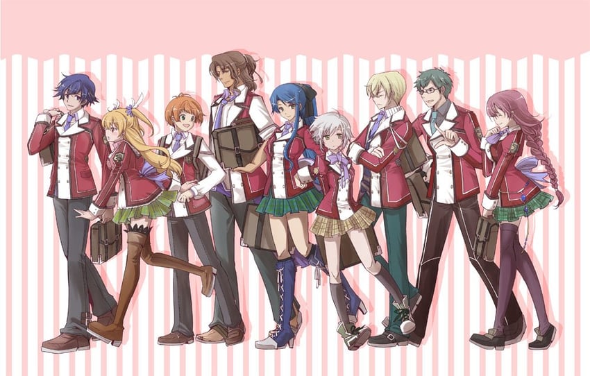 rean schwarzer, fie claussell, alisa reinford, emma millstein, laura s. arseid, and 4 more (eiyuu densetsu and 2 more) drawn by hanabi_(usagibakudan)