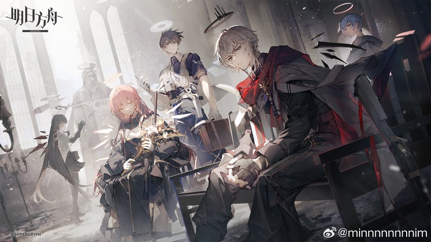virtuosa, lemuen, executor, executor the ex foedere, spuria, and 1 more (arknights) drawn by min_(120716)