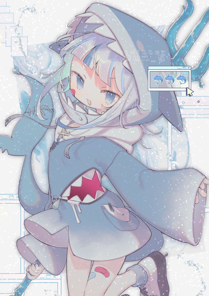 gawr gura (hololive and 1 more) drawn by tendoshi