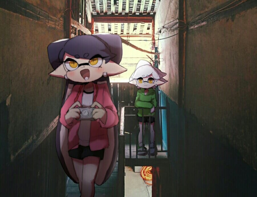callie and marie (splatoon and 1 more) drawn by wuju59