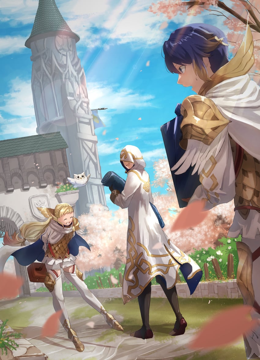 kiran, male kiran, sharena, alfonse, and feh (fire emblem and 1 more) drawn by yuuyou_(link1357zelda)