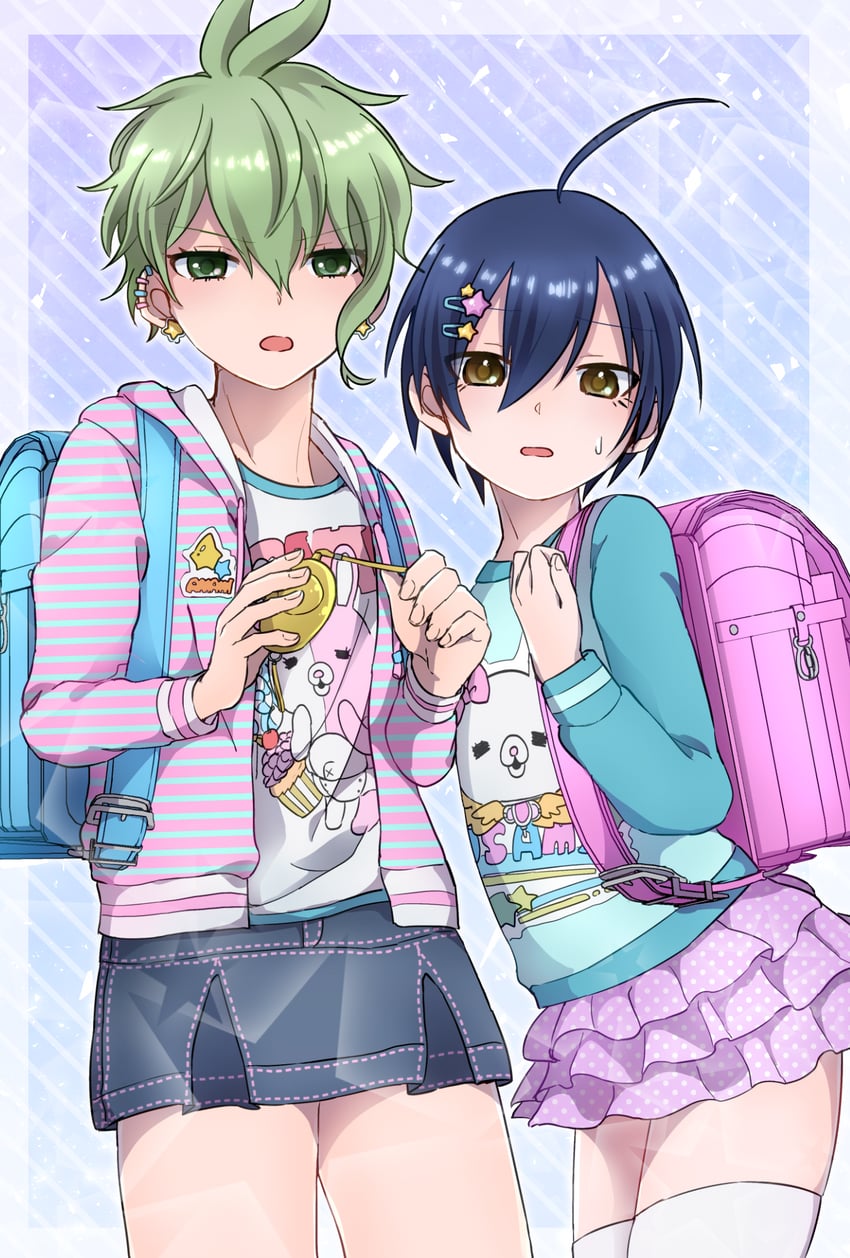 saihara shuichi and amami rantaro (danganronpa and 1 more) drawn by ribonmaru