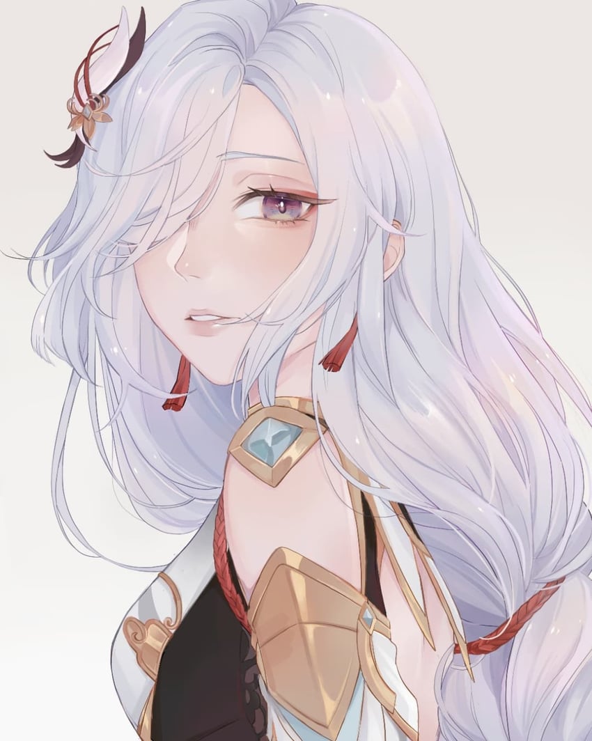 shenhe (genshin impact) drawn by nita_(teajinie)