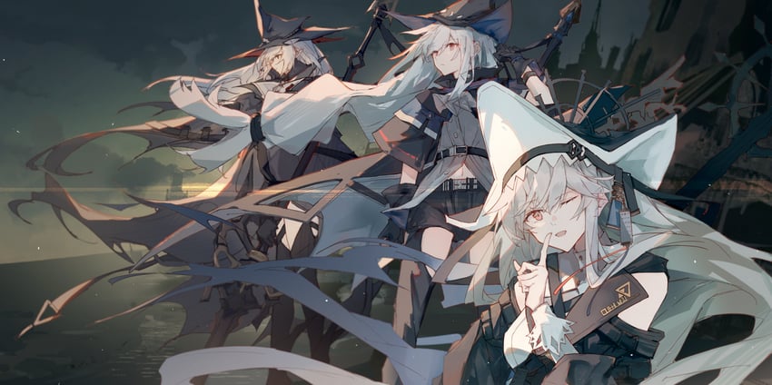 skadi, specter, specter the unchained, and gladiia (arknights) drawn by ken1212ab