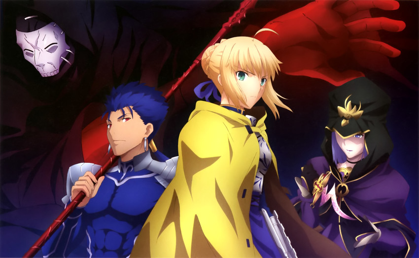 artoria pendragon, saber, cu chulainn, medea, and hassan of the cursed arm (fate and 4 more) drawn by fujimoto_noriko