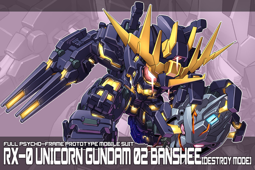 unicorn gundam banshee and delta plus (gundam and 1 more) drawn by yabe_makoto