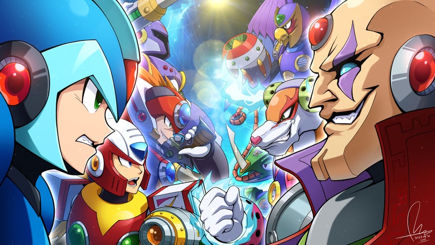 zero, x, axl, sigma, vile, and 3 more (mega man and 3 more) drawn by dasoin